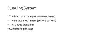 Unit V - Queuing Theory | PPTX