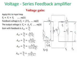 Voltage - Series Feedback amplifier
Voltage gain:
 