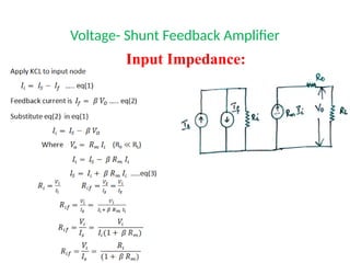 Voltage- Shunt Feedback Amplifier
Input Impedance:
 