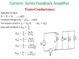 Current- Series Feedback Amplifier
Trans-Conductance:
 