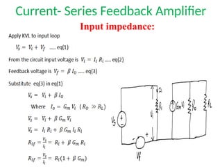 Current- Series Feedback Amplifier
Input impedance:
 