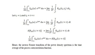 Spectral Characteristics and Power Spectral Density of Random Processes ...