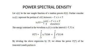Spectral Characteristics and Power Spectral Density of Random Processes ...