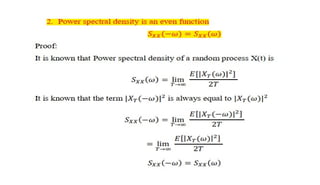 Spectral Characteristics and Power Spectral Density of Random Processes ...