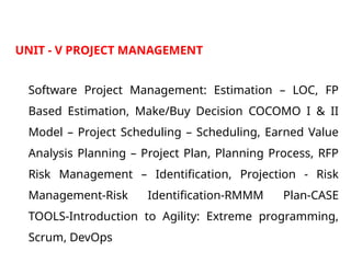 Comprehensive Software Project Management: Estimation, Planning, and ...
