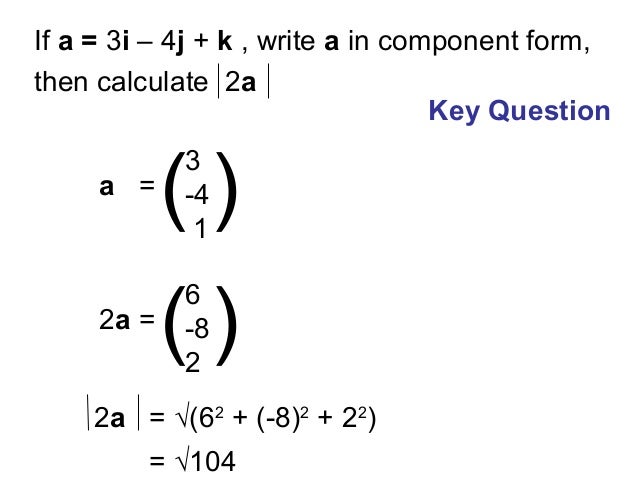 unit vectors 14 vector in component form