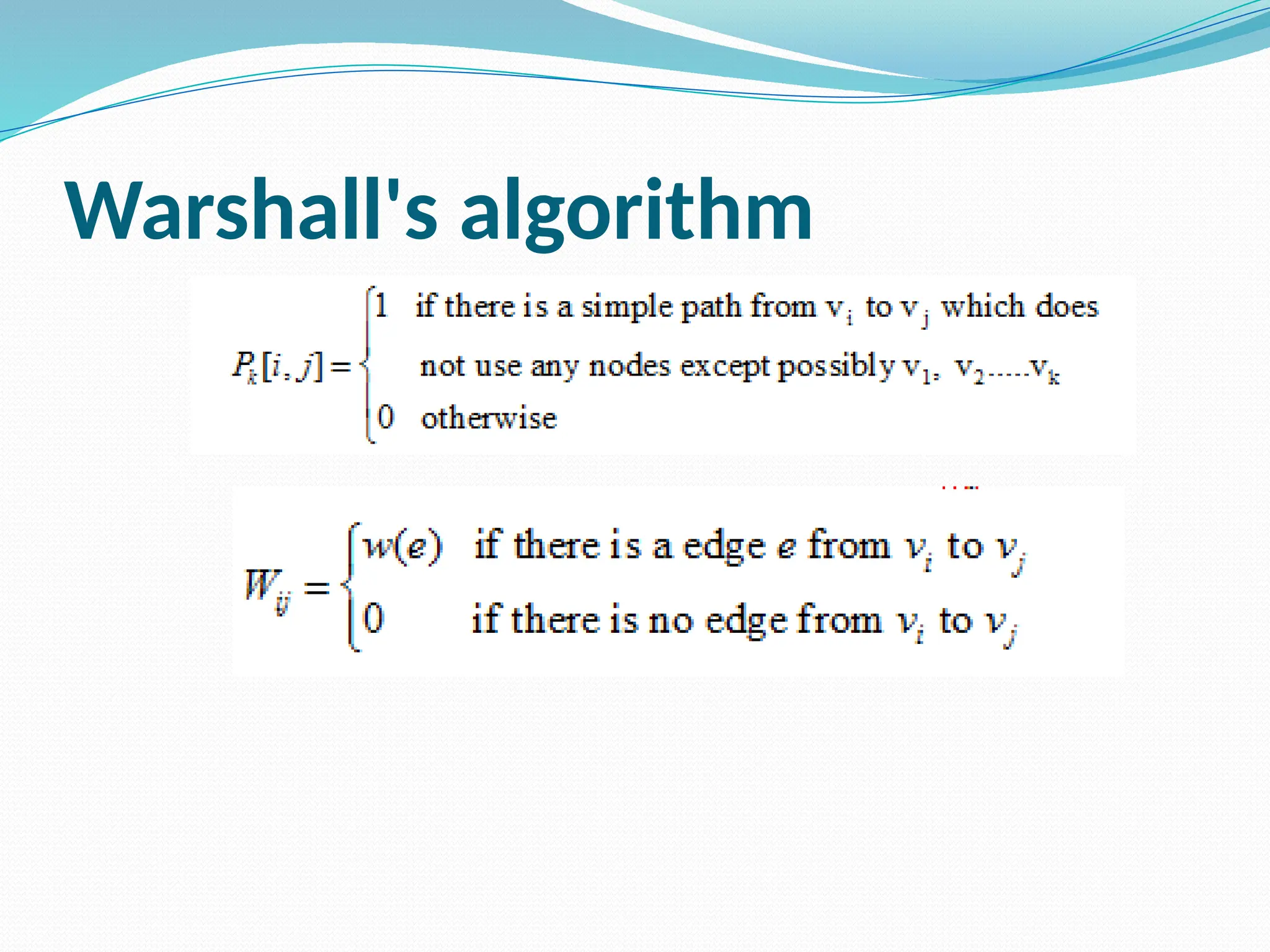 Warshall's algorithm
 