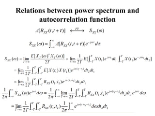 Spectral Characteristics and Power Density Spectrum of Random Processes ...