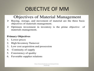 OBJECTIVE OF MM
 
