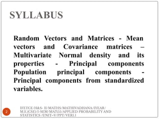 UNIT_-V_MA(1).ppt (1).pdf multivariate analysis | PDF