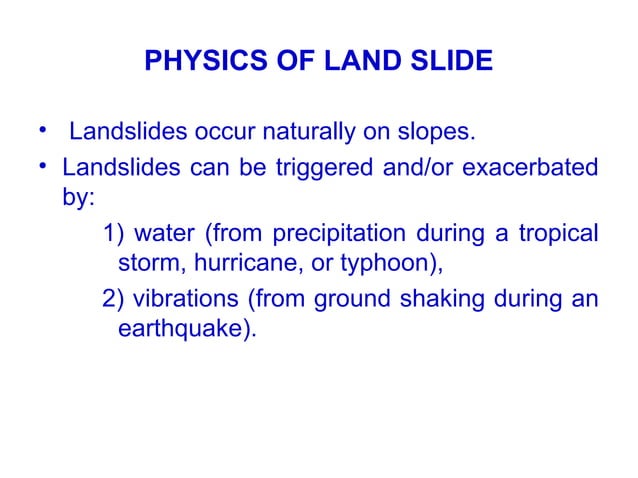 Unit V Slope Stability Land Slides Ppt