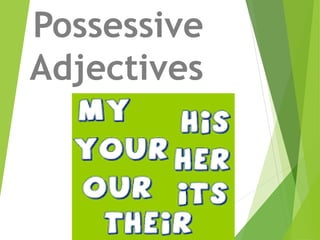 Possessive
Adjectives
                                                                                                     
                                  
 
