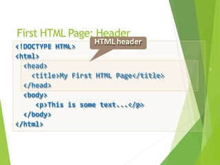 WEB TECHNOLOGY:Web Essentials and Markup Language HTML | PPTX