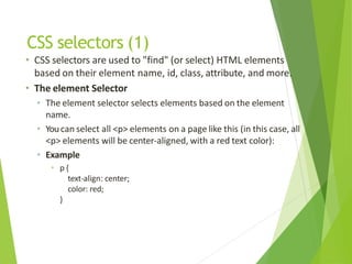 Select Element Html Design WEB TECHNOLOGY:Web Essentials and Markup Language HTML | PPTX