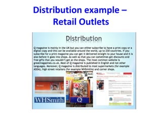 Distribution example –
Retail Outlets
 