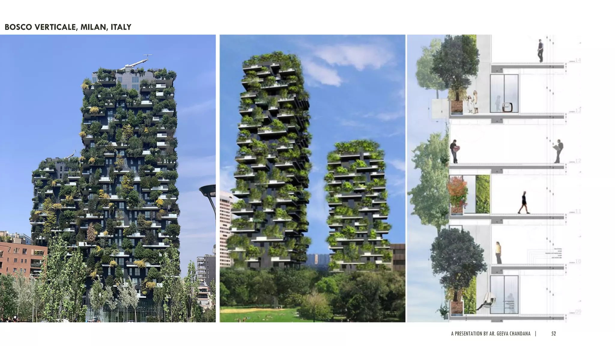 A PRESENTATION BY AR. GEEVA CHANDANA | 52
BOSCO VERTICALE, MILAN, ITALY
 