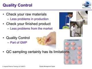 Pharmaceutical principles of QA, GMP and QC | PPTX | Pharmaceutical ...