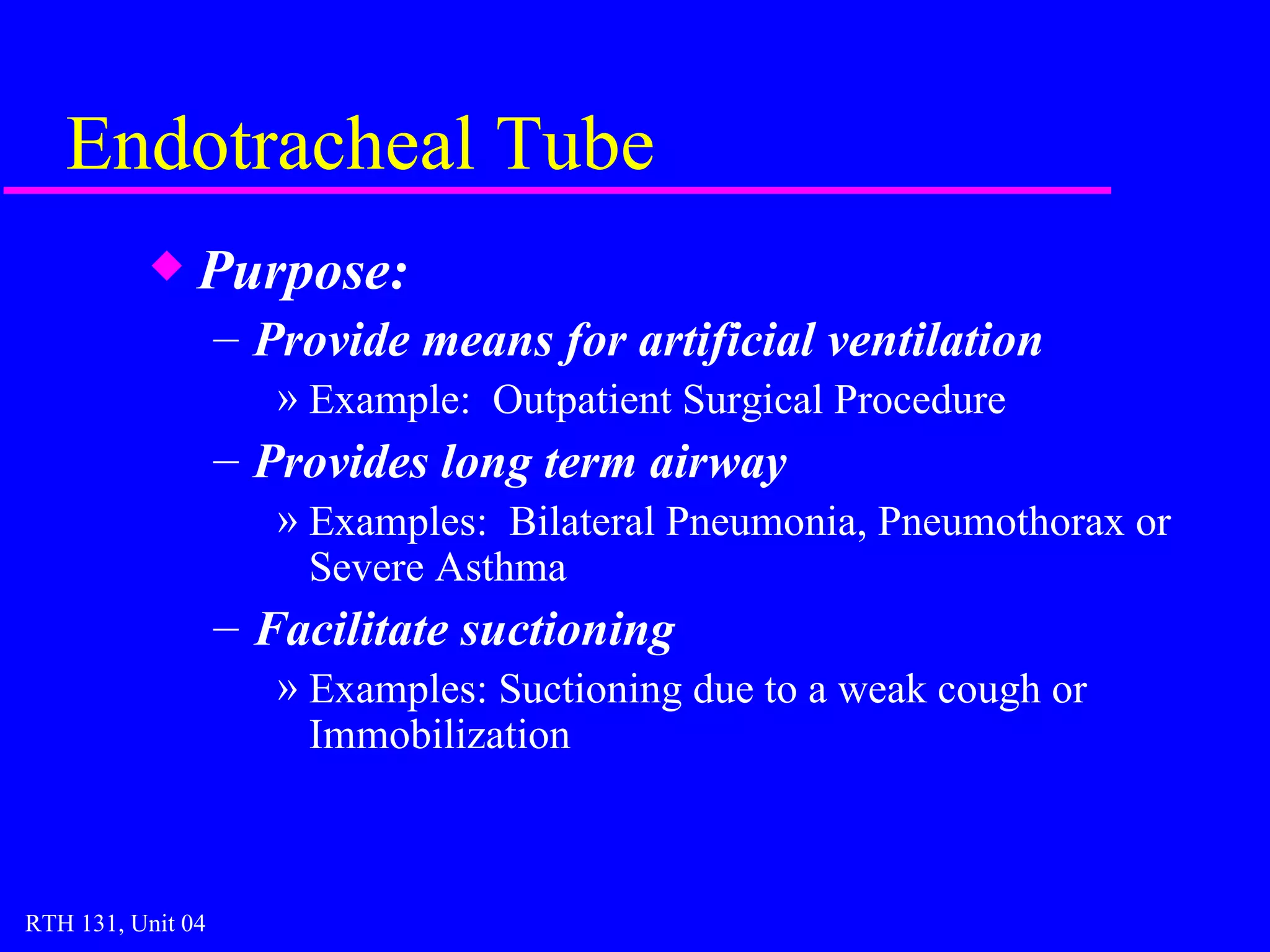 Unit 01 endotracheal tube | PPT