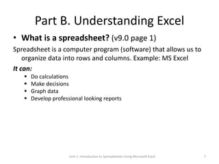Unit 01 Introduction to Spreadsheets Using Microsoft Excel.pptx