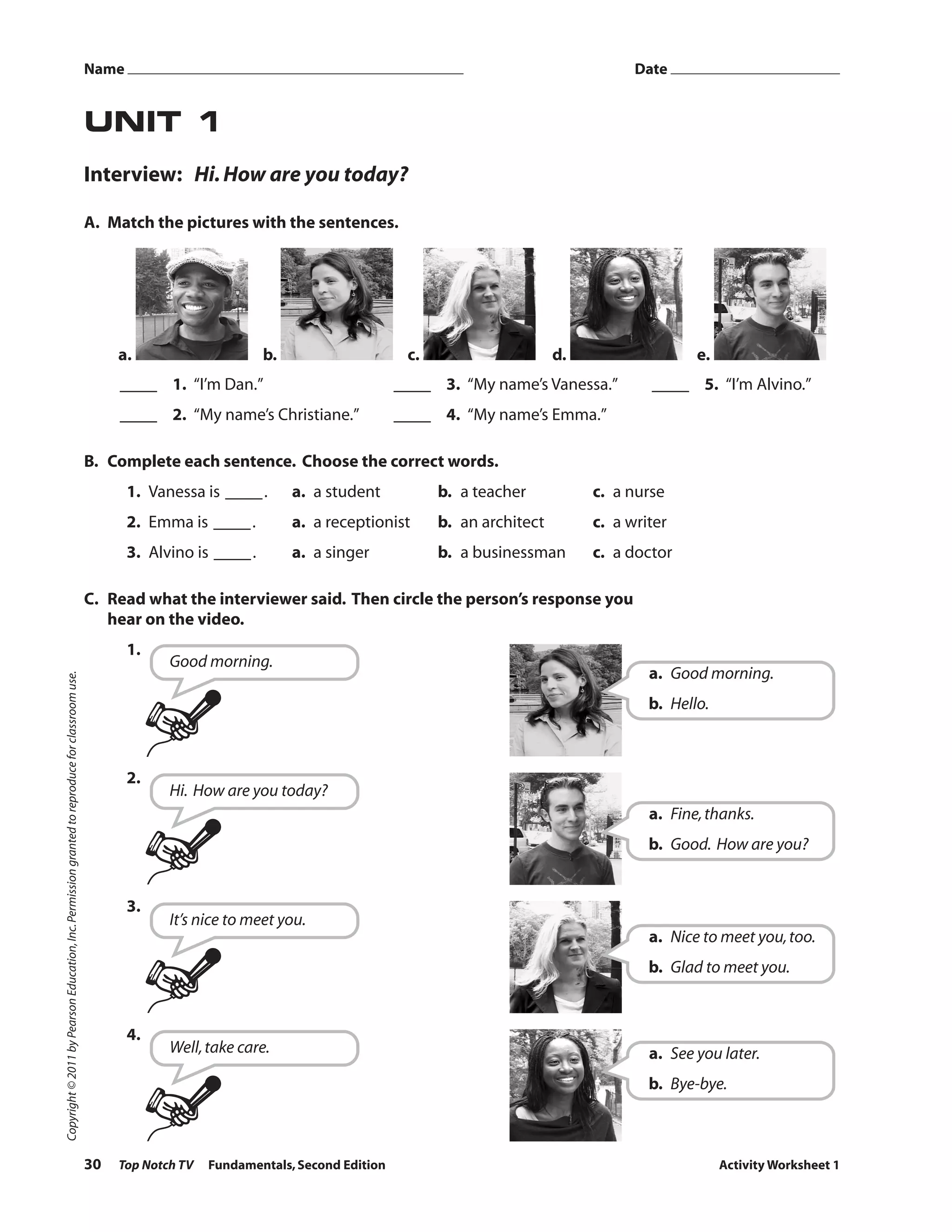 Unit 01 video_worksheets | PDF | Resume Writing and Advice | Job Search