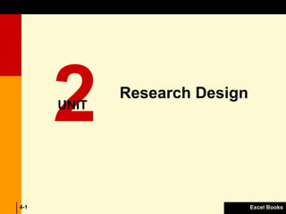 Research Design
2-1 Excel Books4-1
2UNIT
Research Design
 