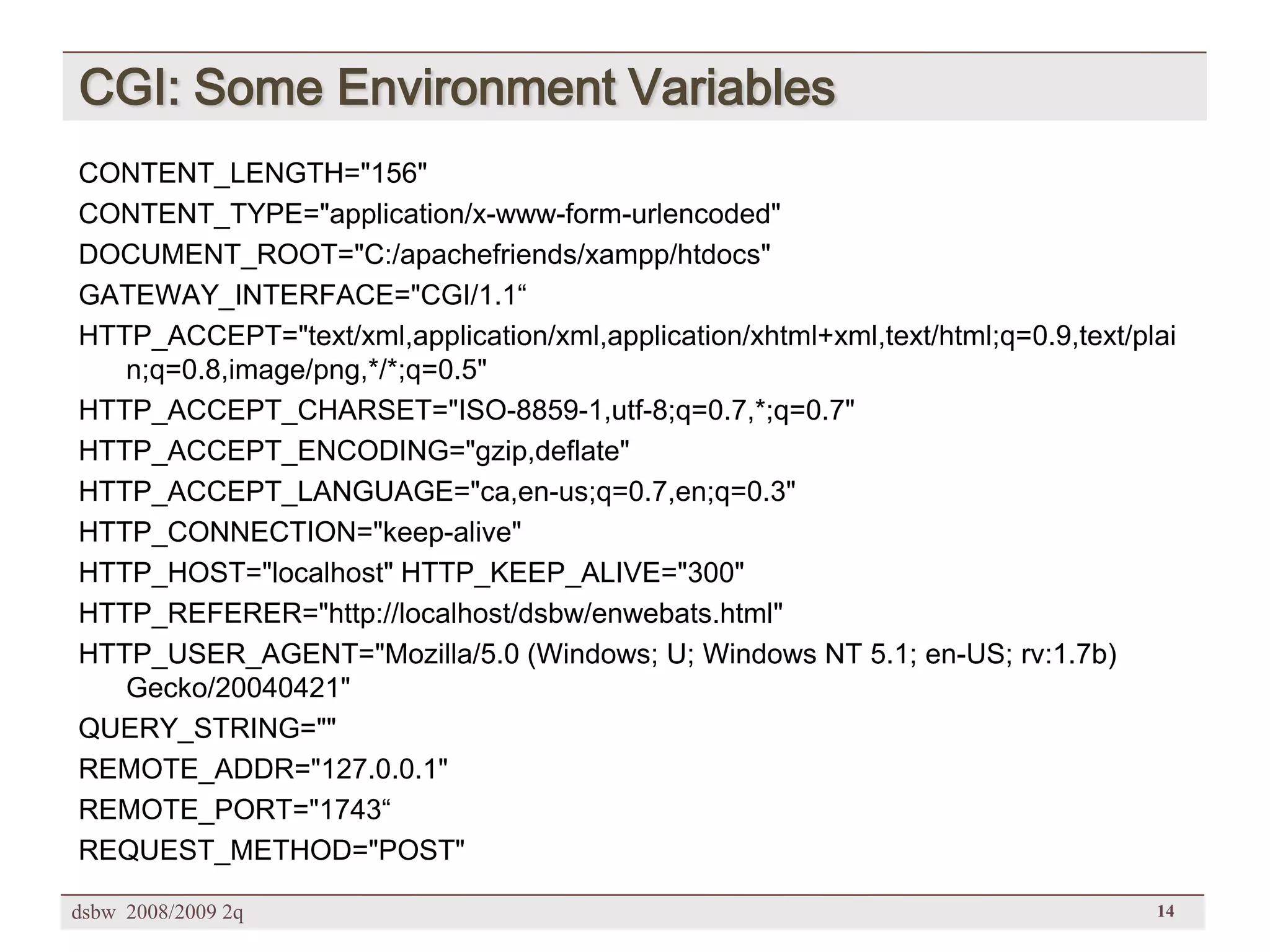 [DSBW Spring 2009] Unit 02: Web Technologies (2/2)