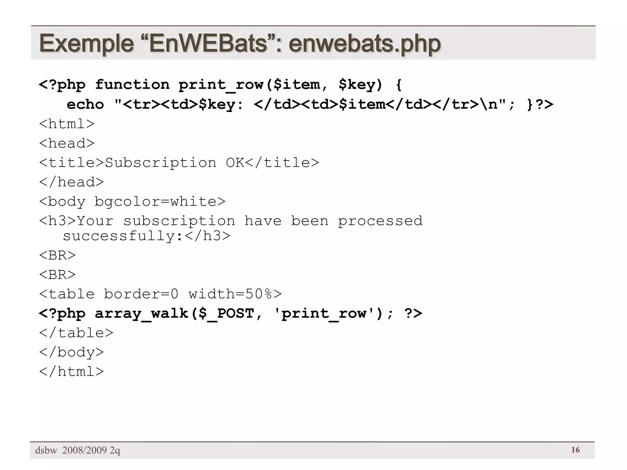 [DSBW Spring 2009] Unit 02: Web Technologies (2/2)