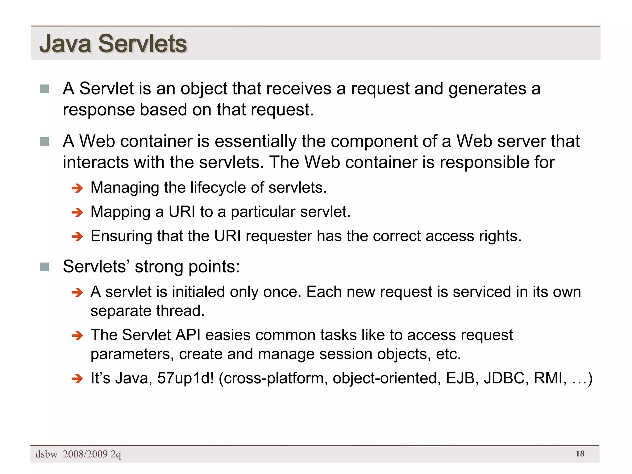[DSBW Spring 2009] Unit 02: Web Technologies (2/2)
