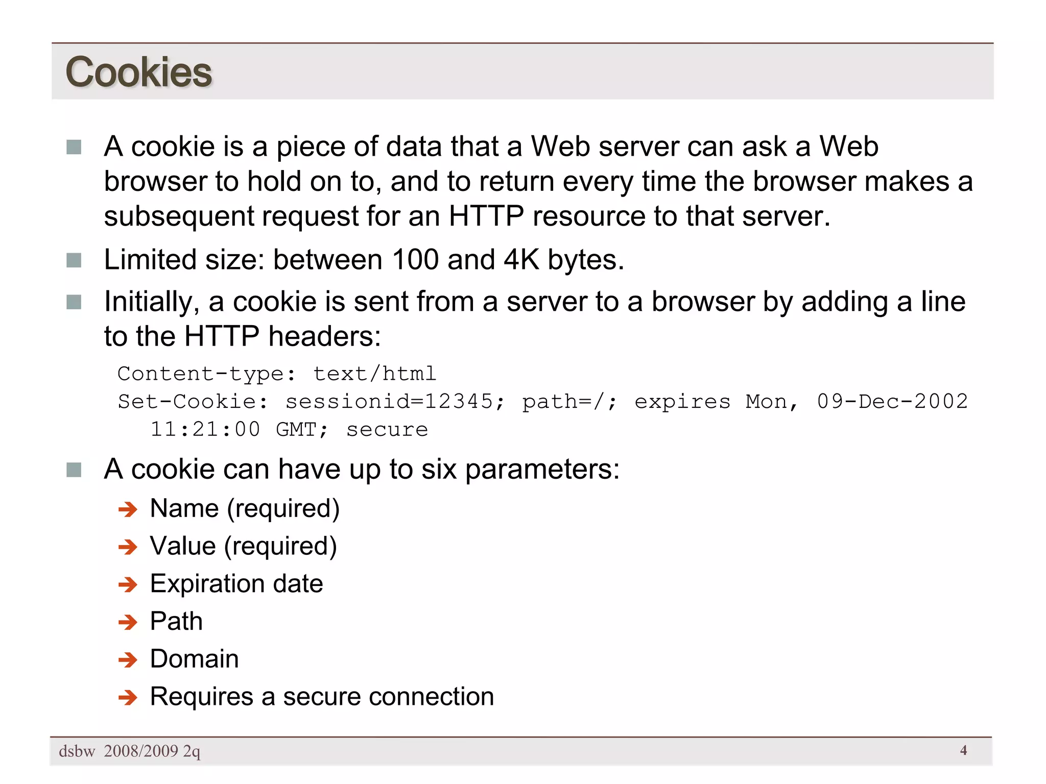 [DSBW Spring 2009] Unit 02: Web Technologies (2/2)