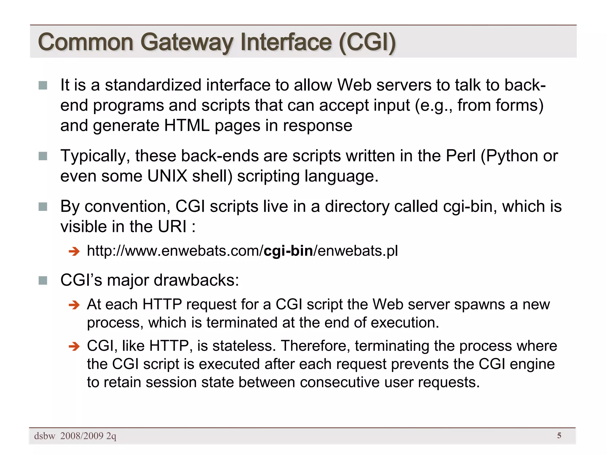 [DSBW Spring 2009] Unit 02: Web Technologies (2/2)