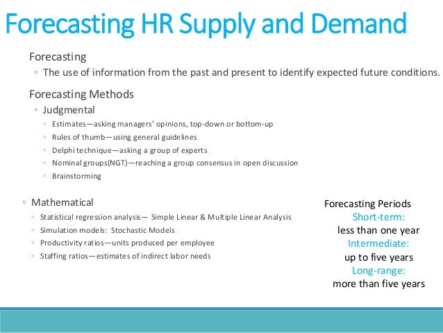human resource forecasting Forecasting internal labour supply with result in higher effectiveness of human resource markov chain model as a tool of forecasting internal labour supply. human resource forecasting Forecasting internal labour supply with result in higher effectiveness of human resource markov chain model as a tool of forecasting internal labour supply.