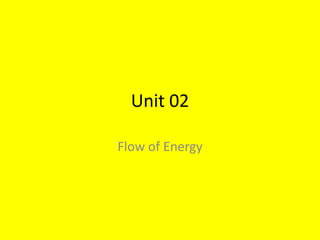 Unit 02
Flow of Energy

 