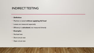 Unit - II Testing and Maintenance (MAINTENANCE OF ELECTRICAL EQUIPMENTS ...