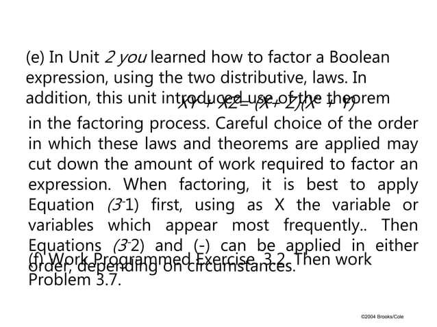 boolean algebra(continued) | PPTX