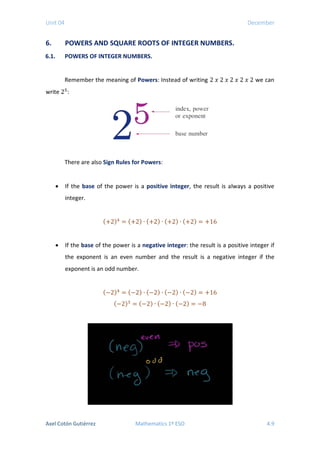 1 ESO - UNIT 04 - INTEGER NUMBERS | PDF