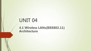 UNIT 04
4.1 Wireless LANs(IEEE802.11)
Architecture
 