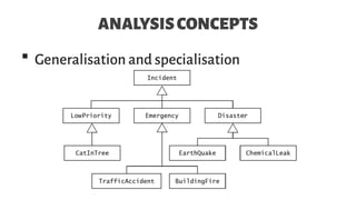 ANALYSISCONCEPTS
 Generalisation and specialisation
 