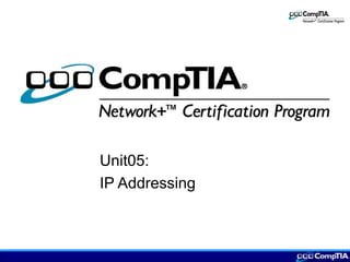 Unit05:
IP Addressing
 