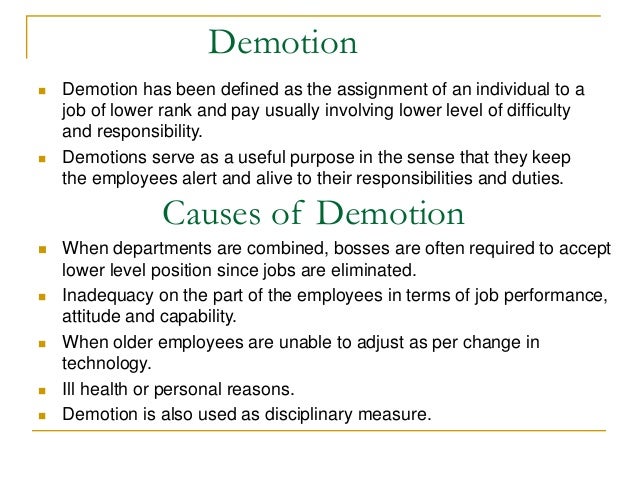 promotion demotion transfer and separation promotion demotion transfer and separation