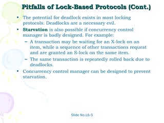 Starvation Example Transaction Unit 06 dbms | PPT