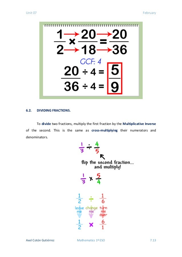 1 ESO UNIT 07 FRACTIONS.