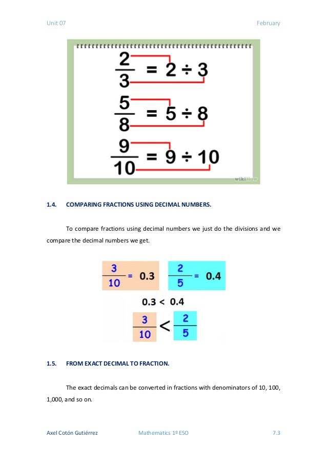 1 ESO UNIT 07 FRACTIONS.