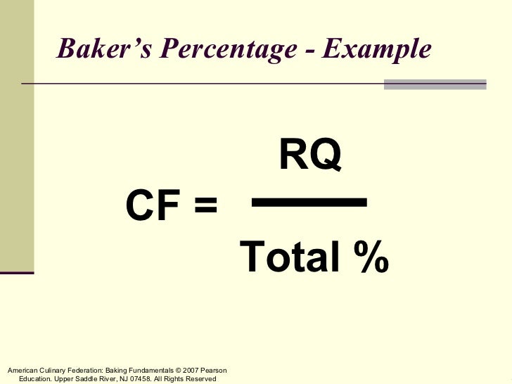 Baker's Percentage/Measurement