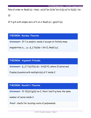 Complex Analysis for TN UGTRB Mathematics | DOCX