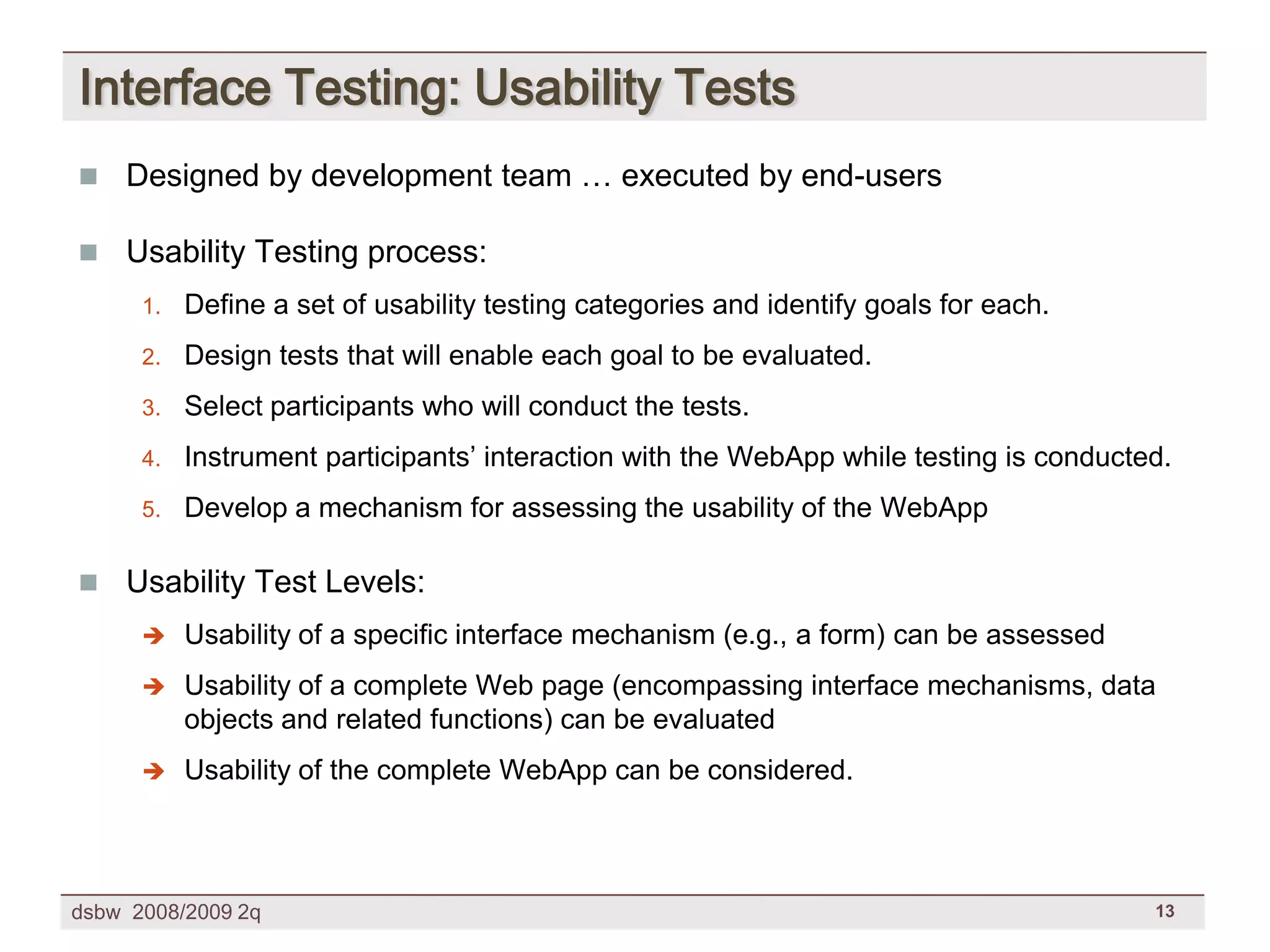 [DSBW Spring 2009] Unit 09: Web Testing
