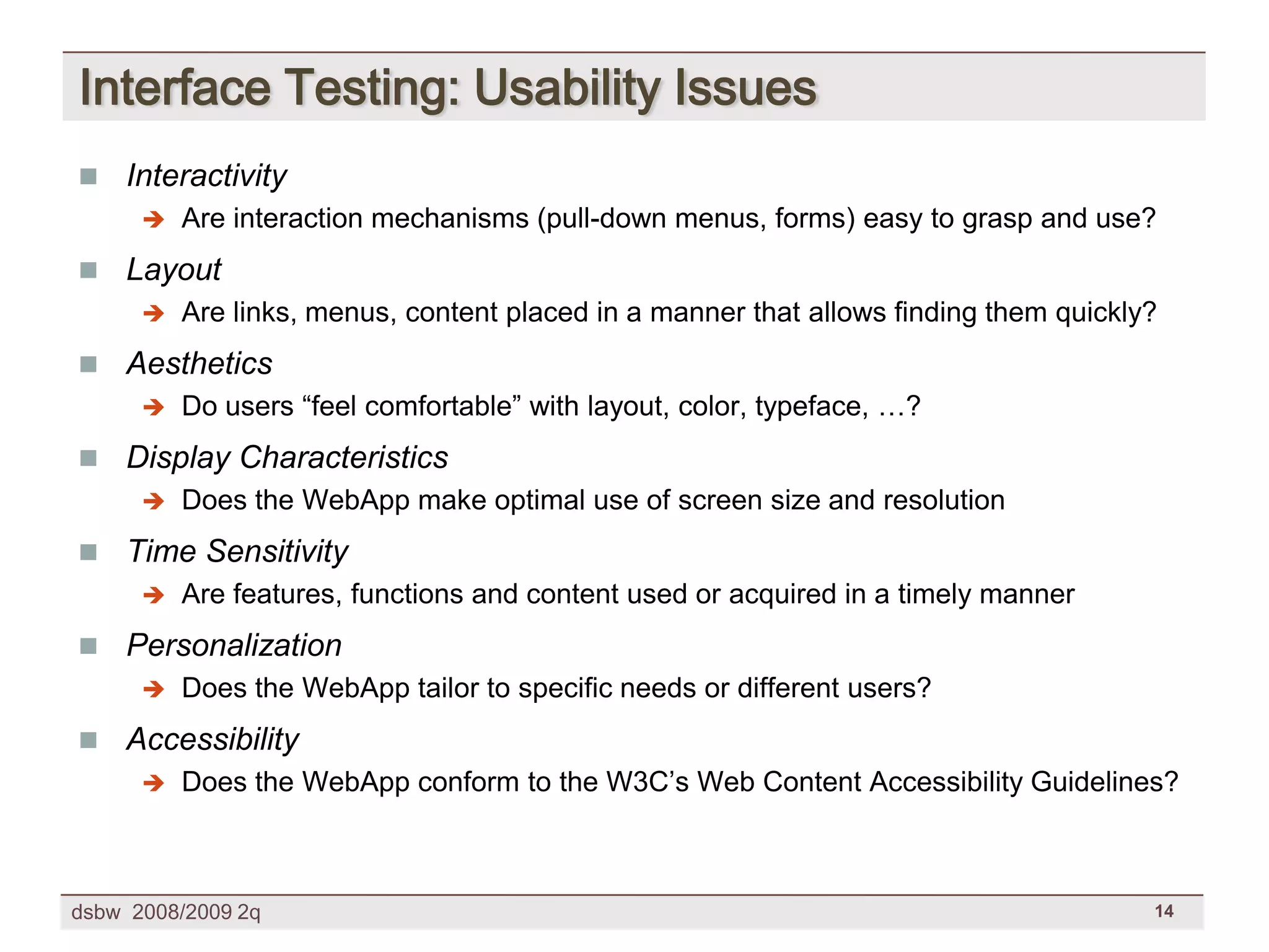 [DSBW Spring 2009] Unit 09: Web Testing