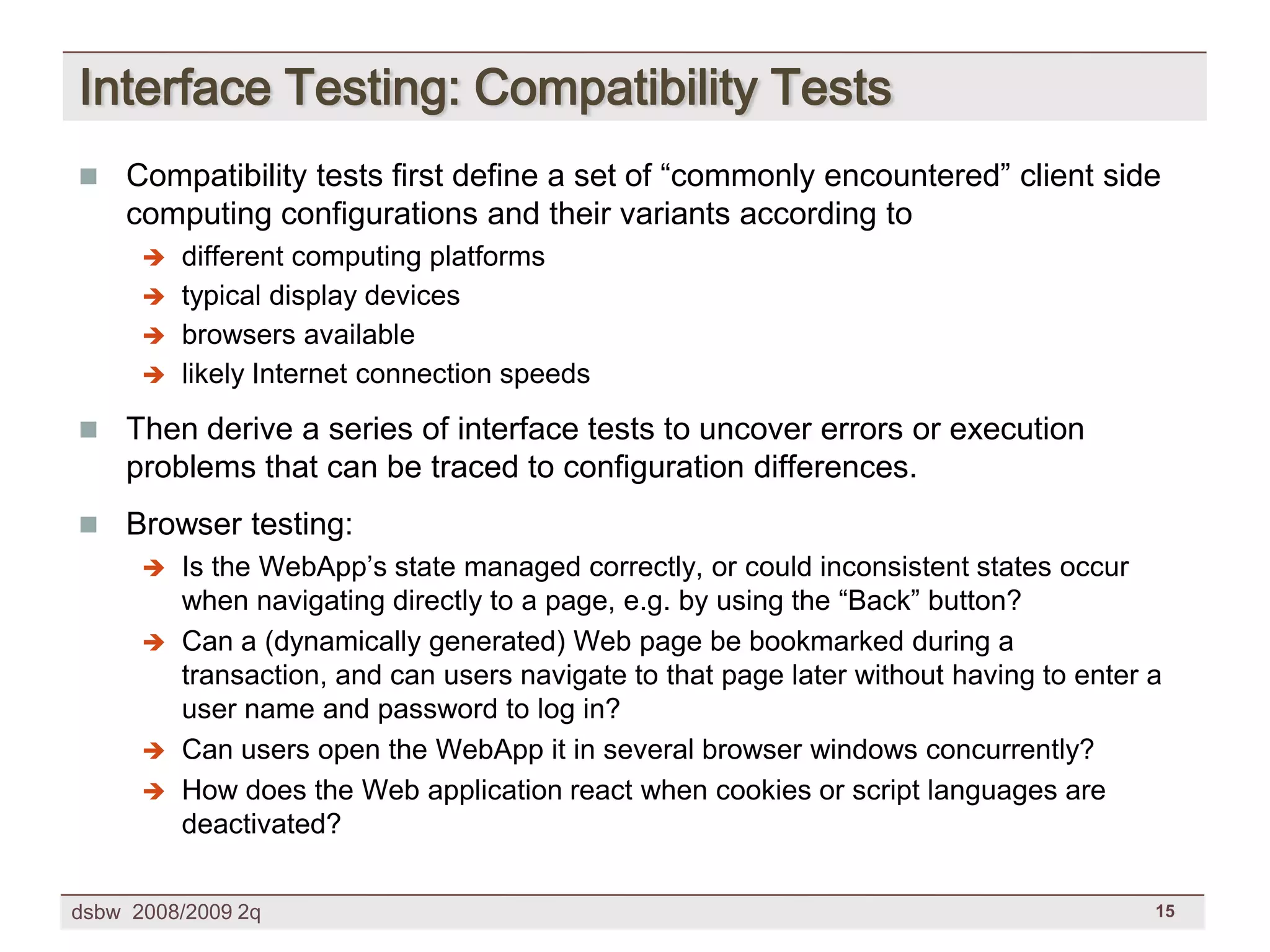 [DSBW Spring 2009] Unit 09: Web Testing