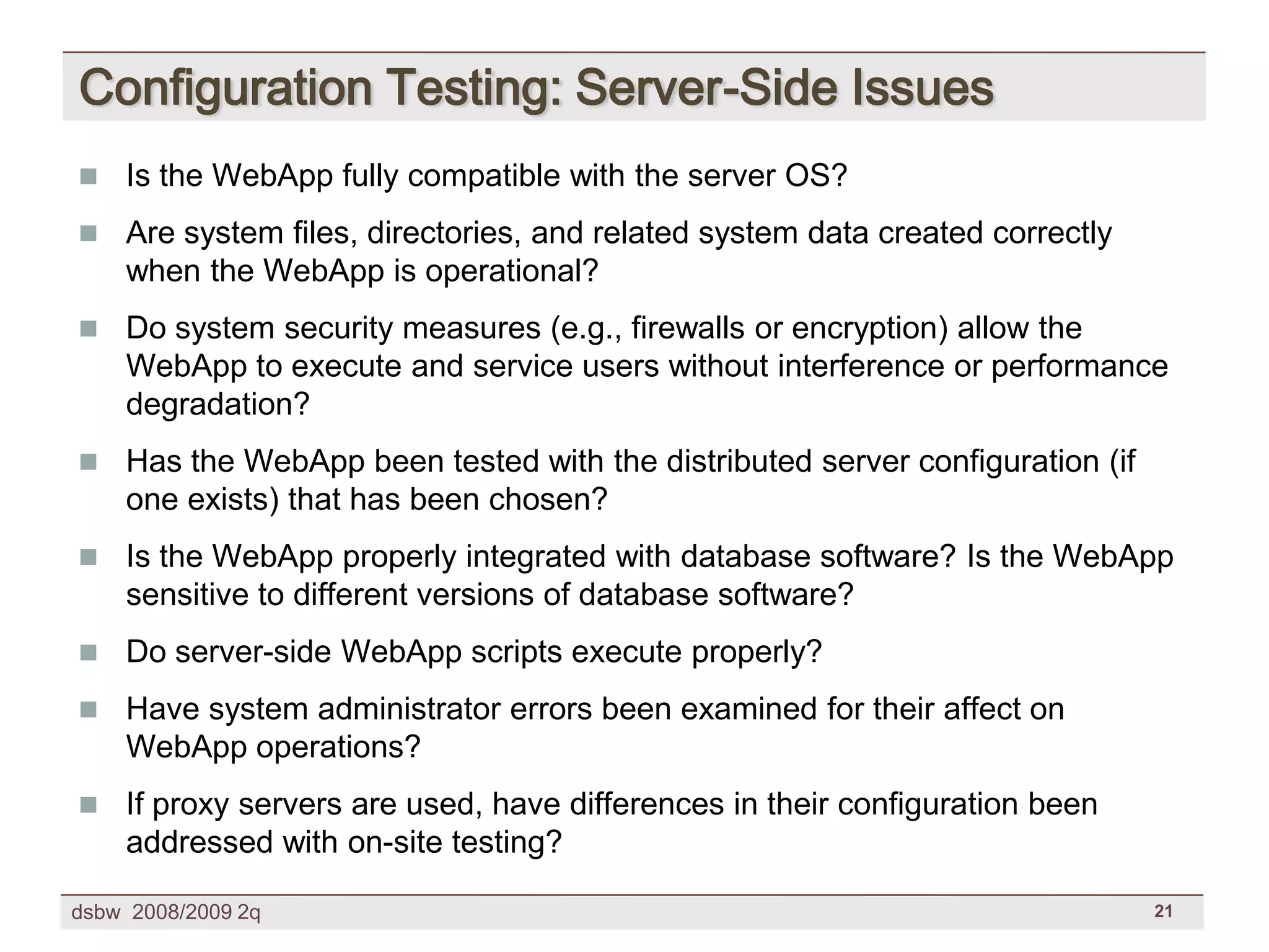 [DSBW Spring 2009] Unit 09: Web Testing