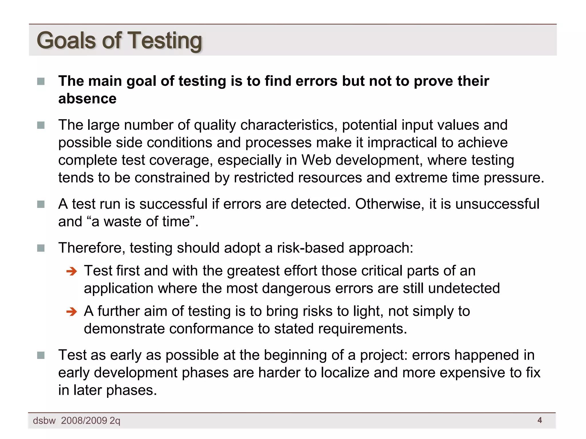 [DSBW Spring 2009] Unit 09: Web Testing