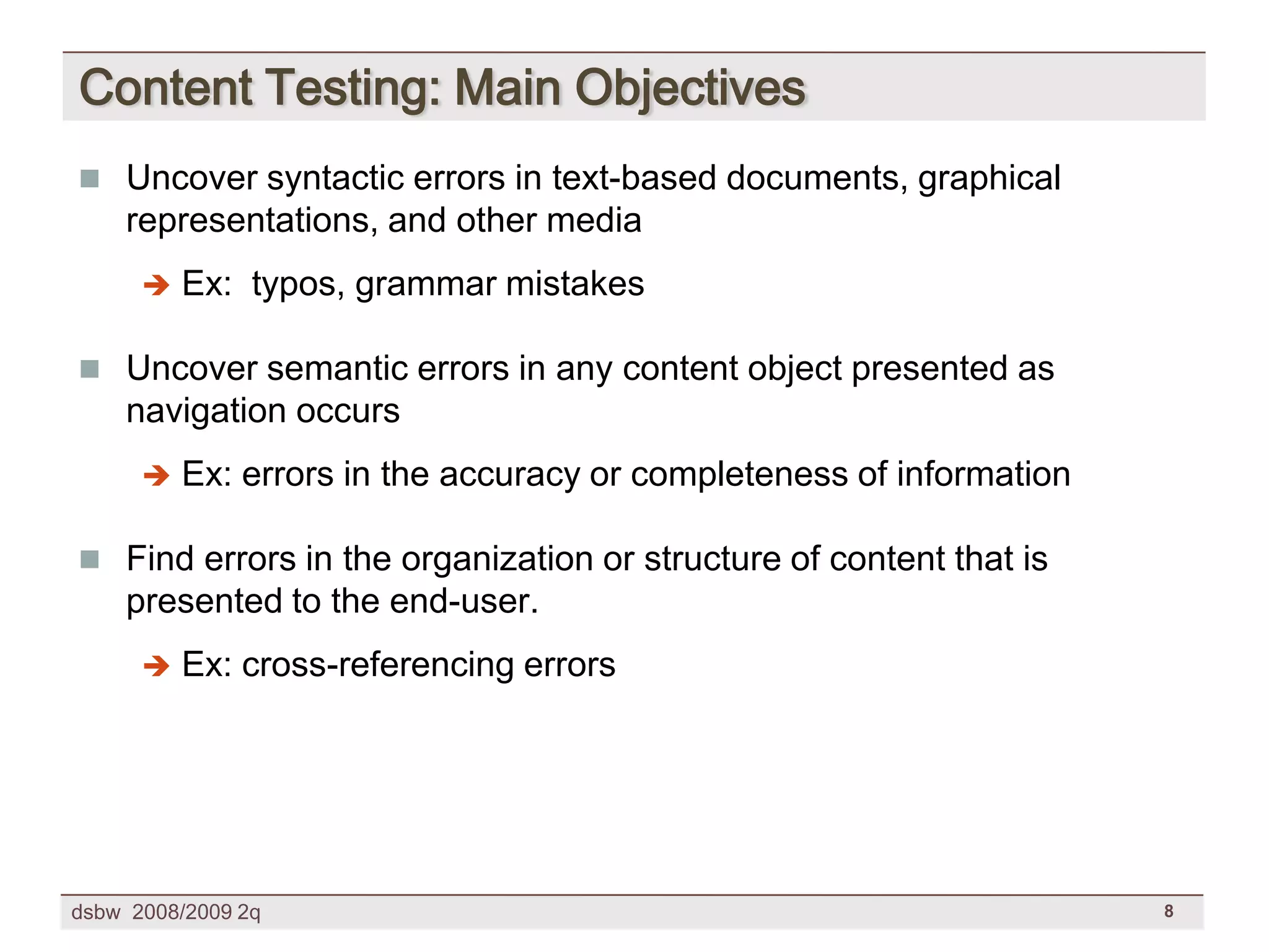 [DSBW Spring 2009] Unit 09: Web Testing